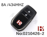 2016-2021款进口丰田Innova汽车两键智能遥控匙（434频率/8A芯片）